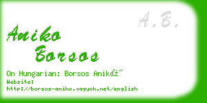 aniko borsos business card